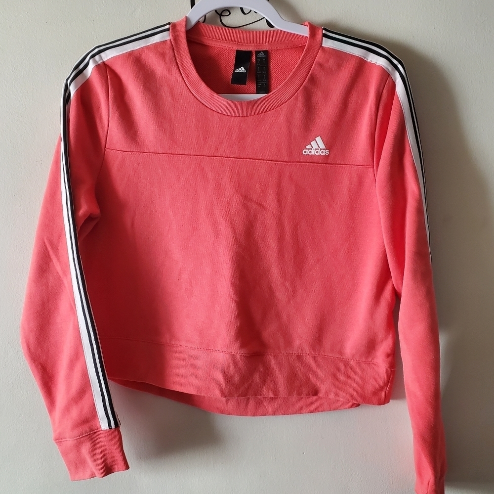 Adidas Crop Sweatshirt Salmon Pink Salmon